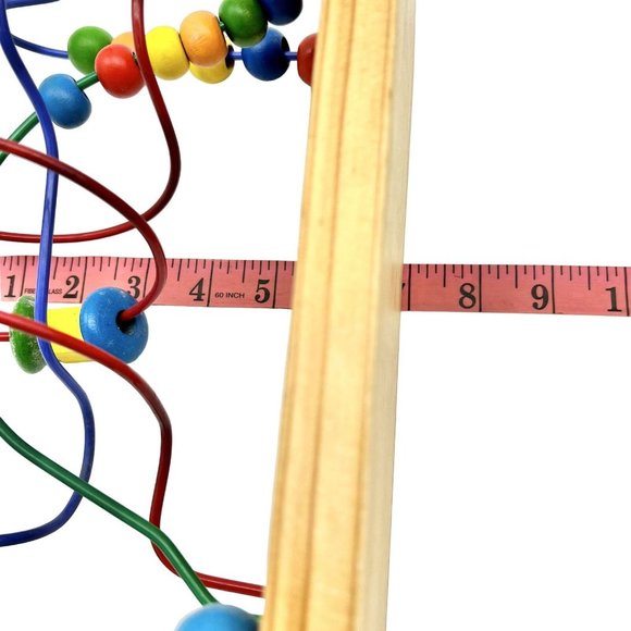 Developmental Wooden Bead Slider Maze Game 10.5 x 7 x 4 EUC - Picture 7 of 7